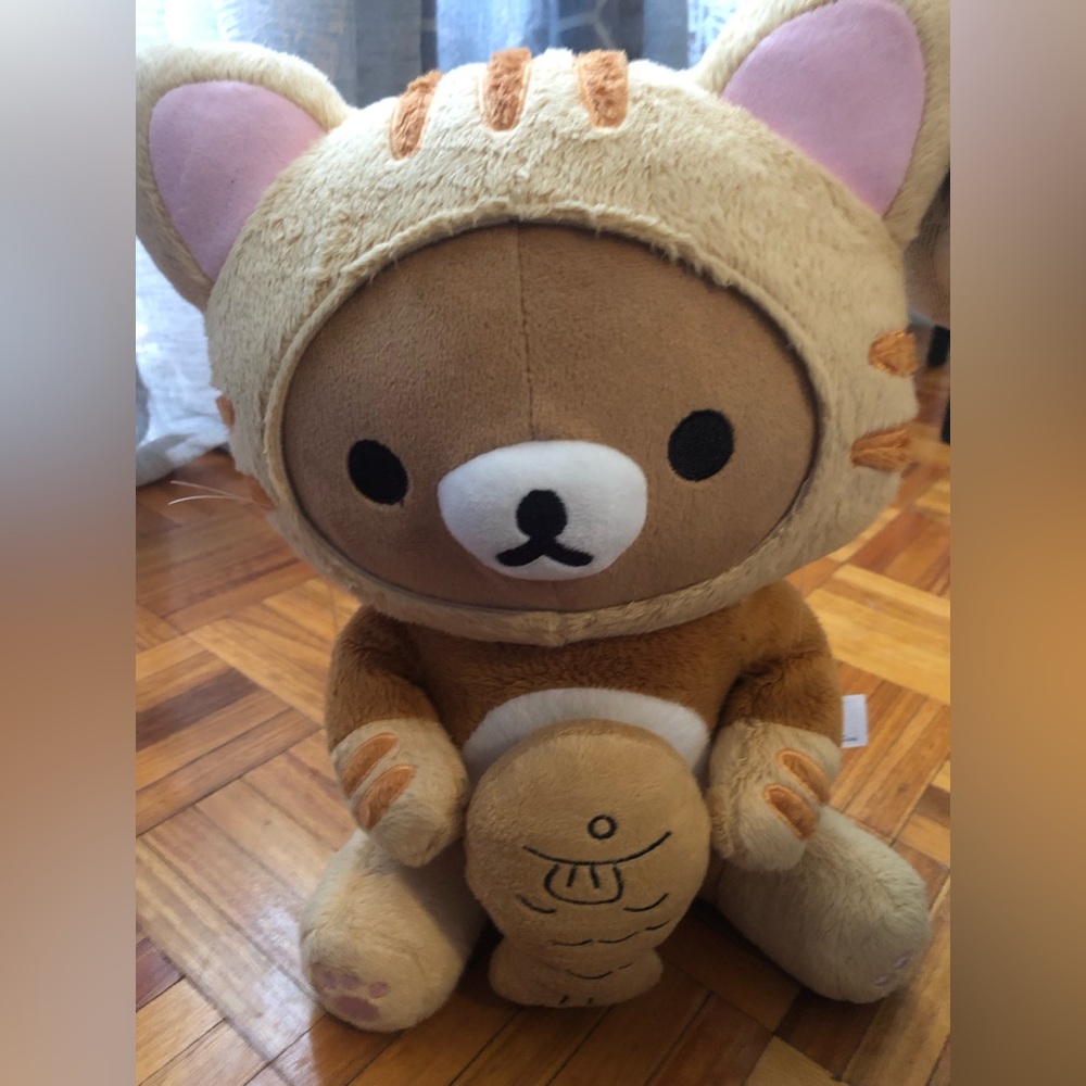 Rilakkuma 2017 Tiger Eating Fish authenticated with hologram plush toy